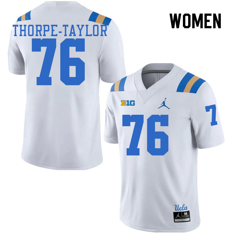 Women #76 Marquise Thorpe-Taylor UCLA Bruins College Football Jerseys Stitched-White